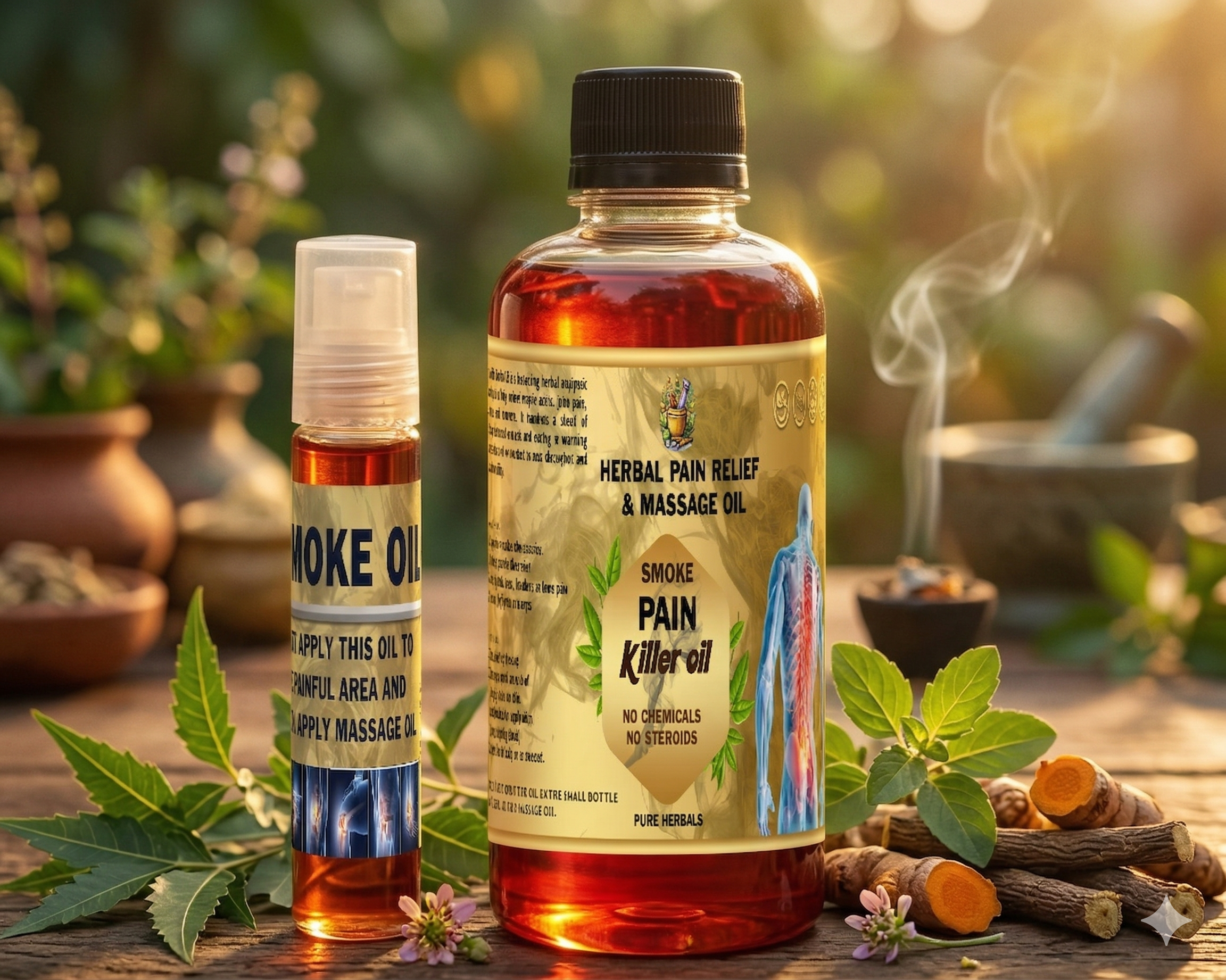 Herbal Smoke Pain Relief & Massage Oil - 100% Working🌿