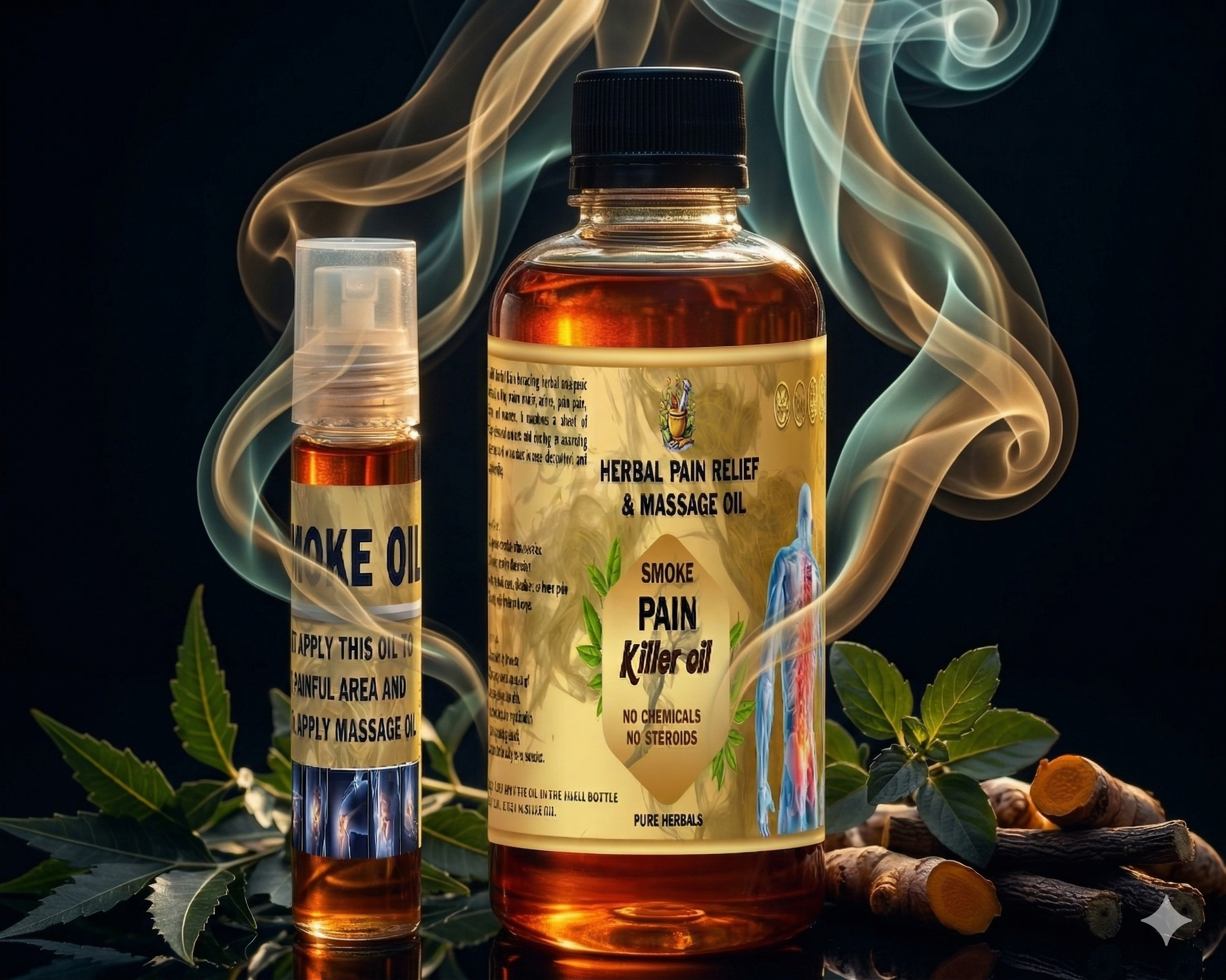 Herbal Smoke Pain Relief & Massage Oil - 100% Working🌿