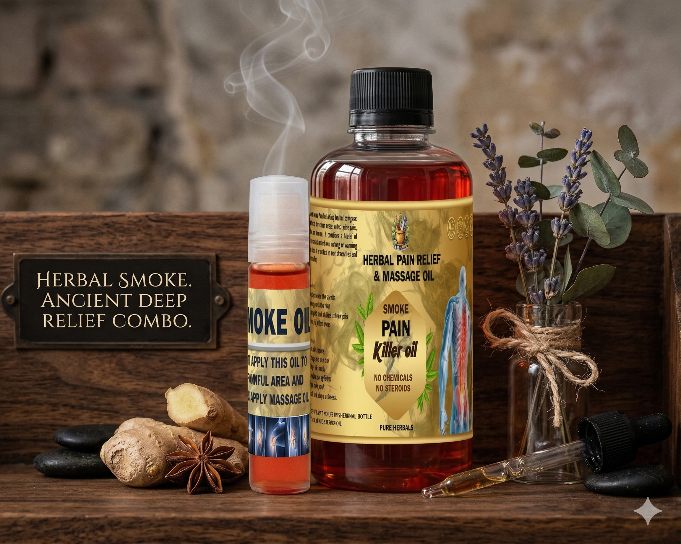 Herbal Smoke Pain Relief & Massage Oil - 100% Working🌿